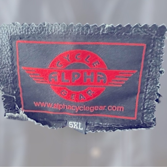Alpha Cycle Gear Leather Vest - 5XL - Picture 4 of 6